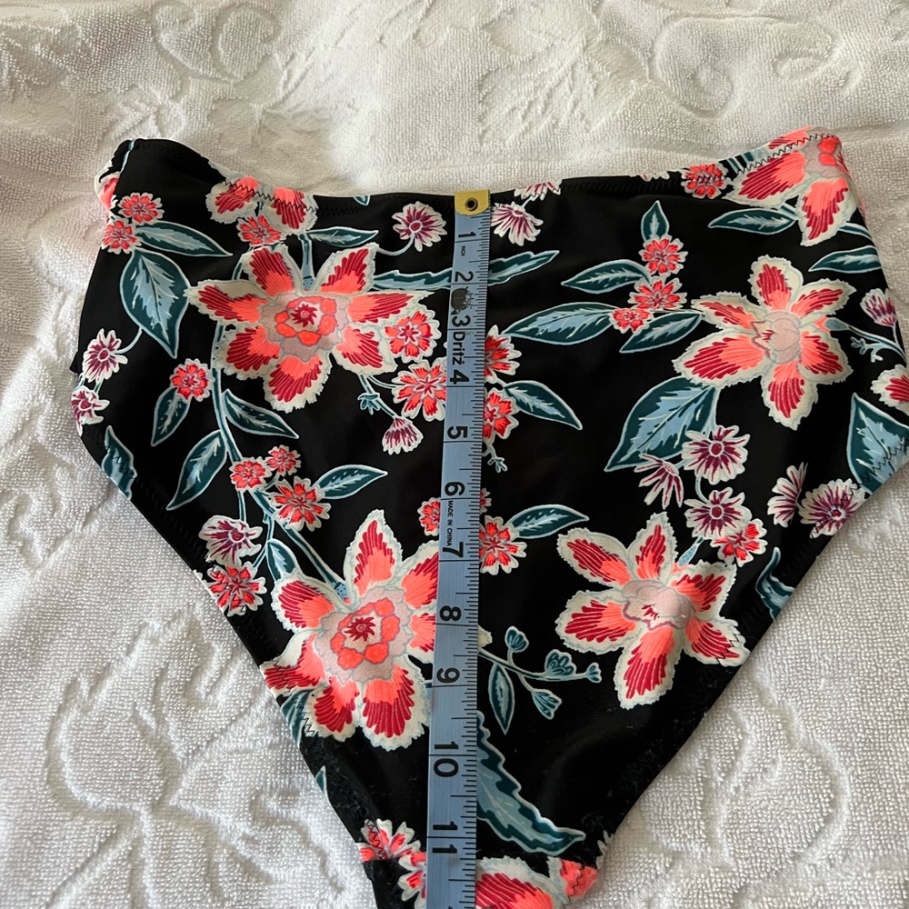 🌟3 for $25🌟 Old Navy Floral Hipster High Cut Swim Bottoms- Black/Pink/Coral/Blu - Picture 13 of 13